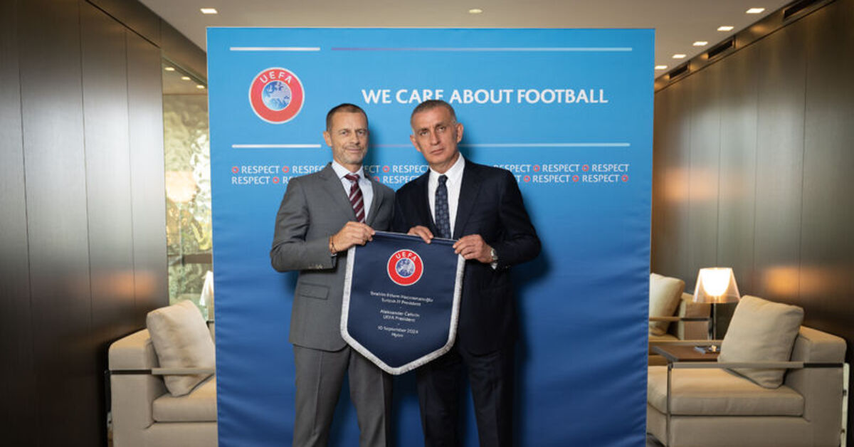 TFF Başkanı Hacıosmanoğlu, UEFA Başkanı Ceferin ile bir araya geldi